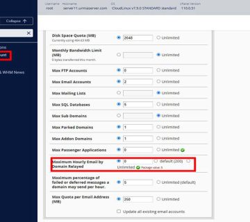 غیر فعال کردن ارسال ایمیل یک دامنه در WHM